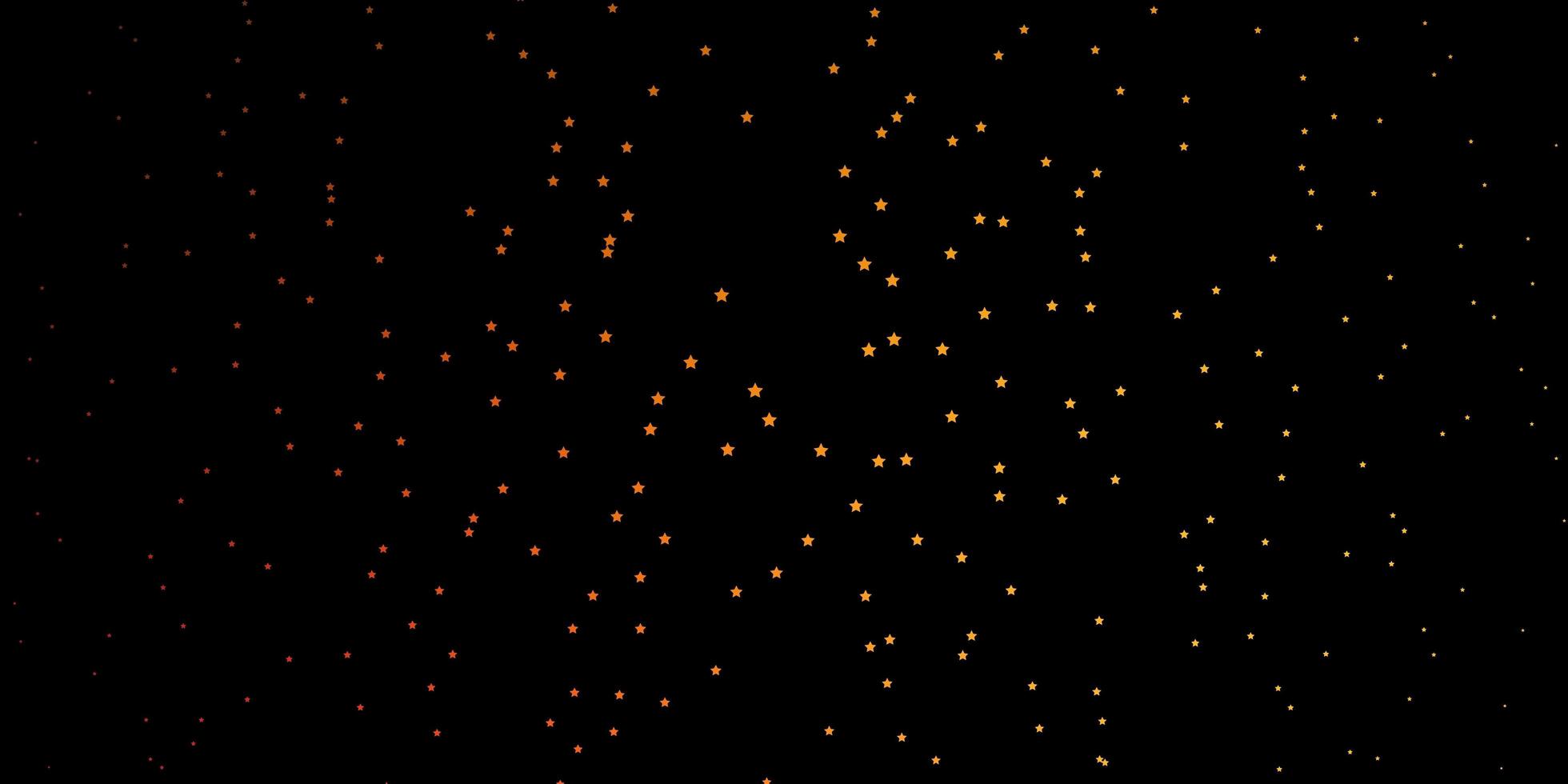 fond de vecteur orange foncé avec petites et grandes étoiles. illustration colorée brillante avec de petites et grandes étoiles. thème pour téléphones portables.