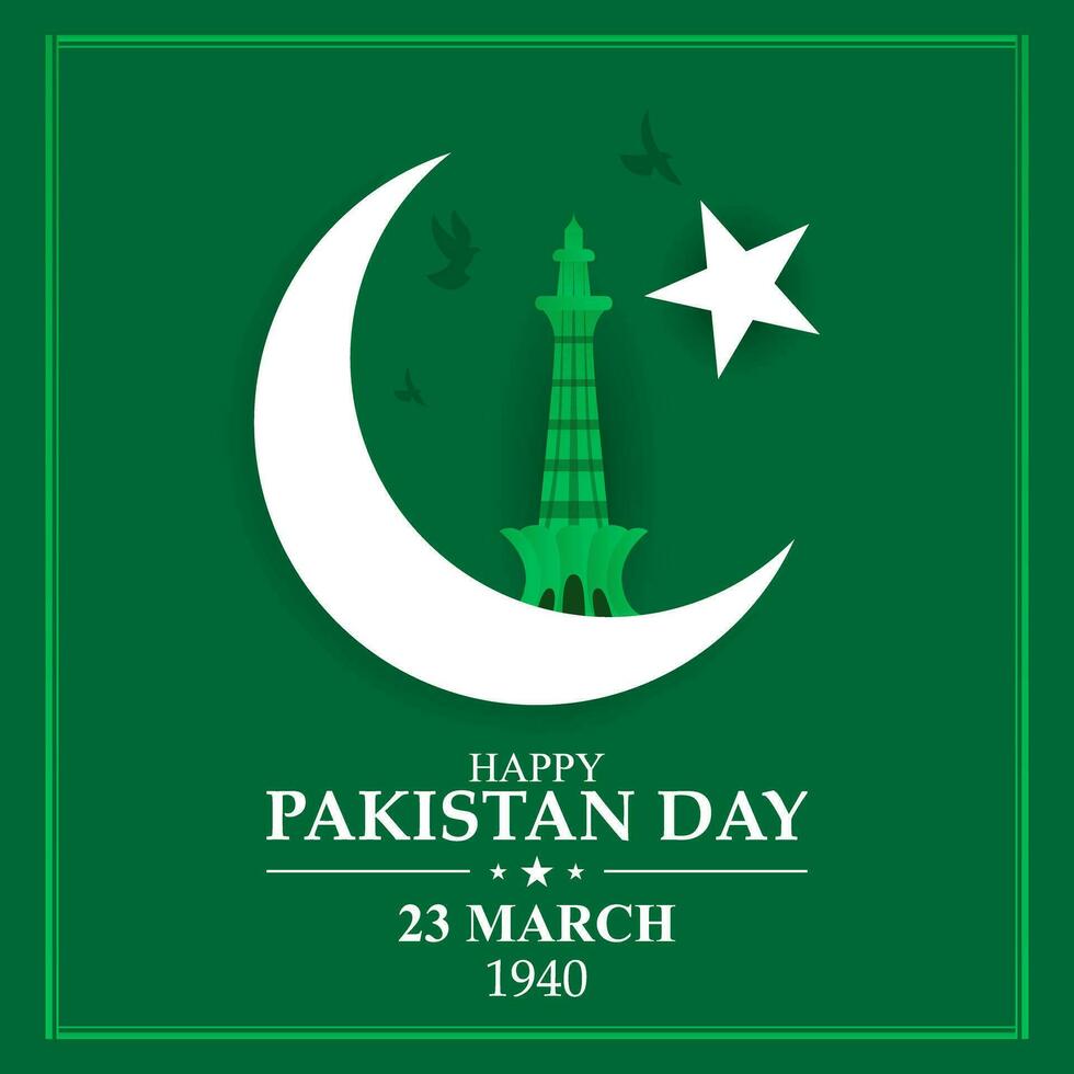 Mars 23, 1942 Pakistan journée. vecteur illustration pour salutation carte, affiche et bannière.