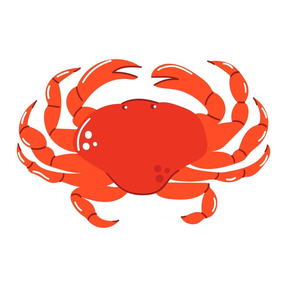 crabe dessiné à la main. illustration vectorielle plane. vecteur