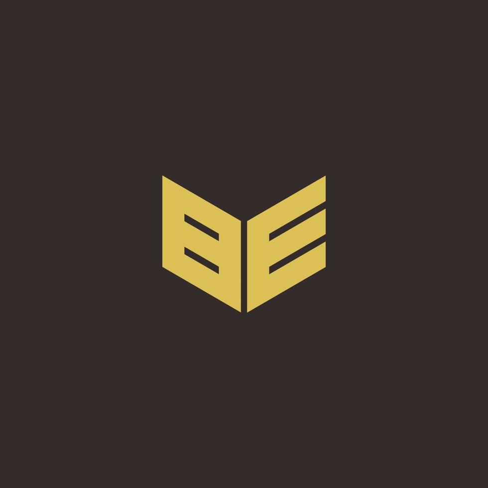 être modèle de conception de logo initial lettre logo avec fond or et noir vecteur