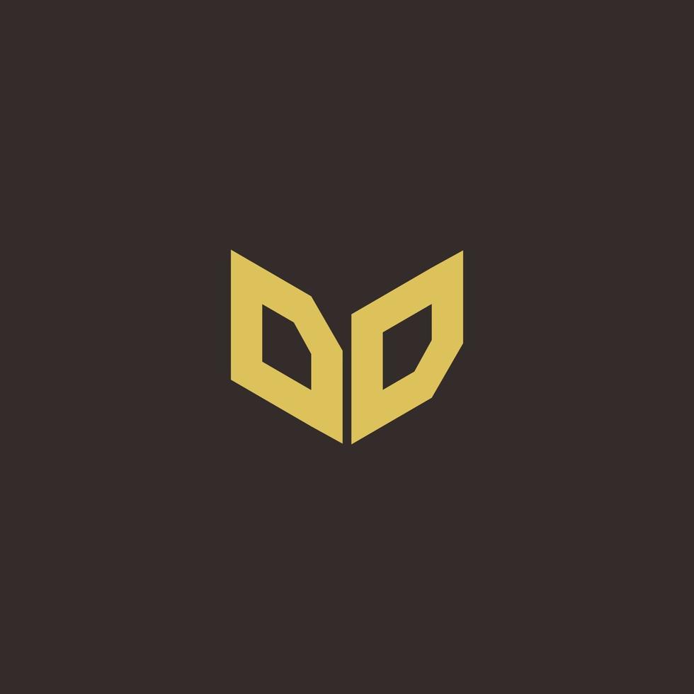 modèle de conception de logo initial de lettre de logo dd avec le fond d'or et noir vecteur