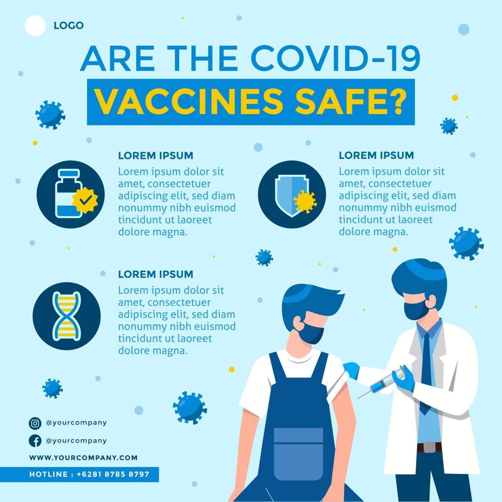 infographie sur la sécurité des vaccins covid 19 vecteur