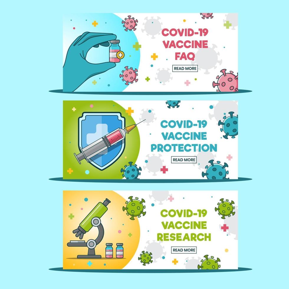 collection de bannières de vaccins covid 19 vecteur