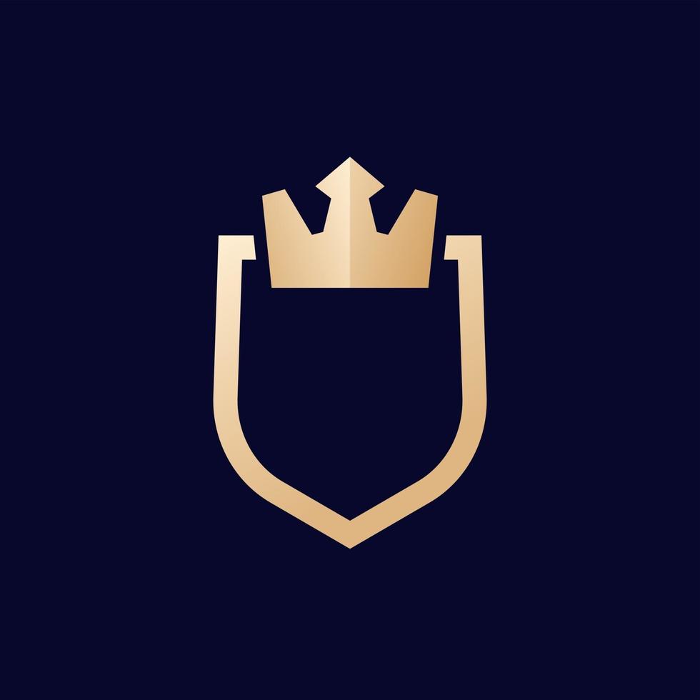 modèle de logo de bouclier et de couronne, conception de vecteur