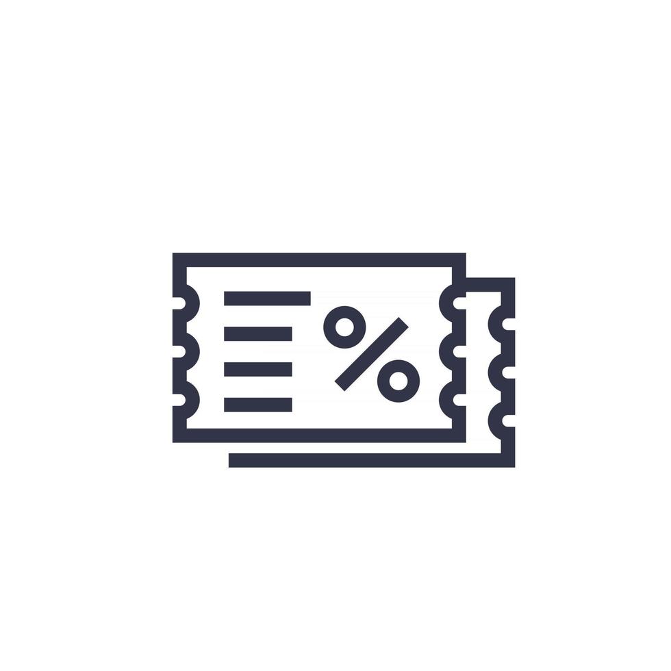 billets avec icône de vecteur de réduction