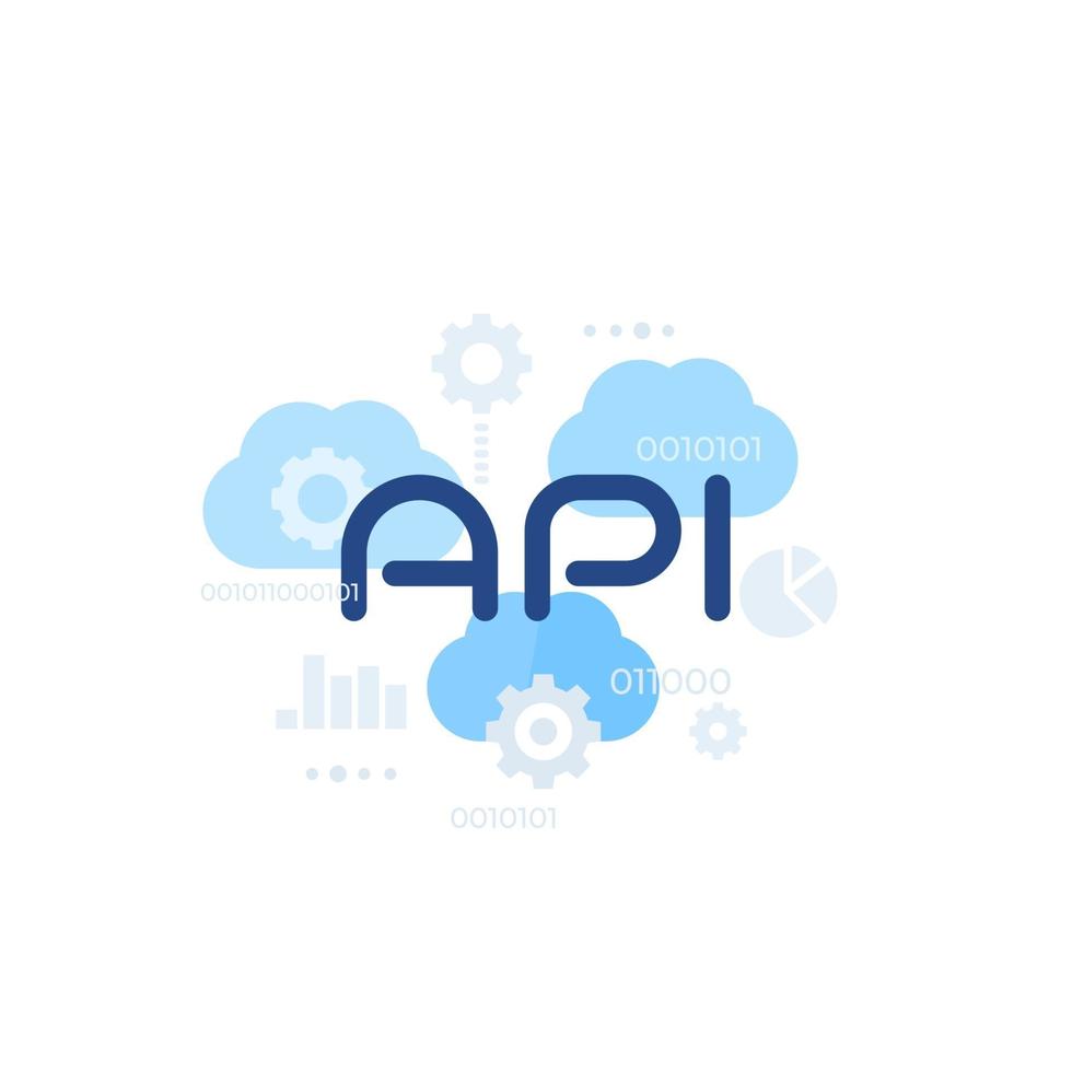 cloud api, illustration vectorielle d'intégration de logiciels vecteur