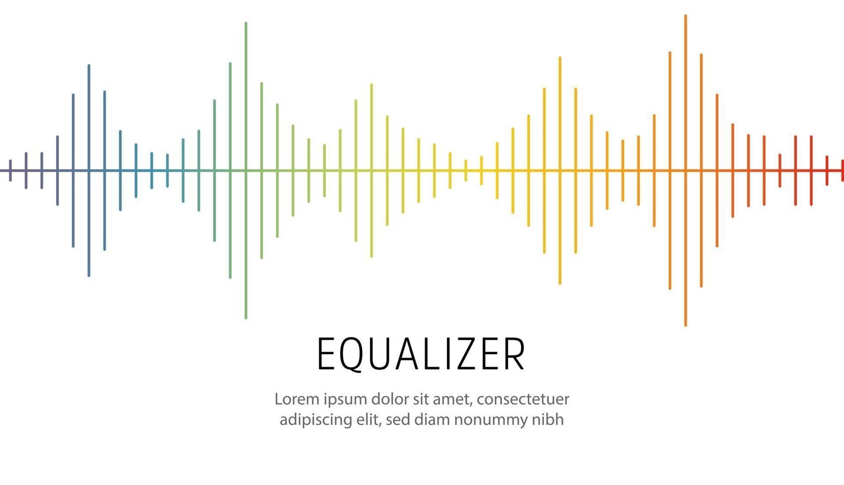 lignes colorées sur fond blanc. onde radio ou égaliseur de musique, onde sonore. cardiogramme stylisé, conception d'interface pour équipement médical, illustration vectorielle. vecteur