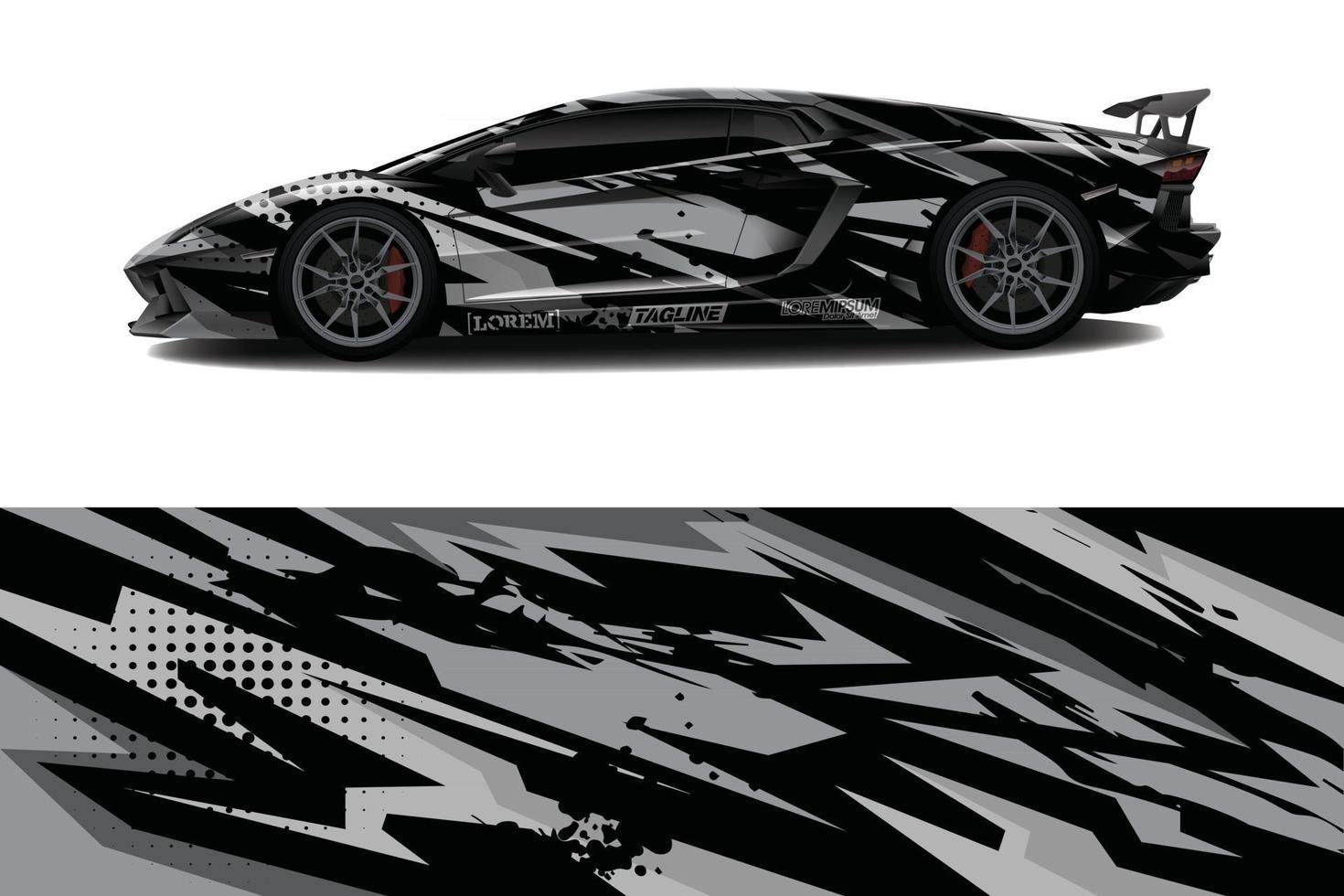 voiture wrap graphique racing abstrait pour wrap et vinyle autocollant vecteur