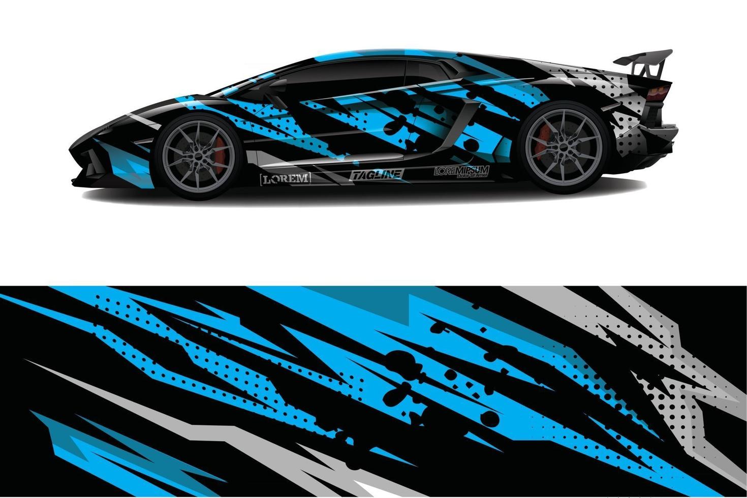 voiture wrap graphique racing abstrait pour wrap et vinyle autocollant vecteur