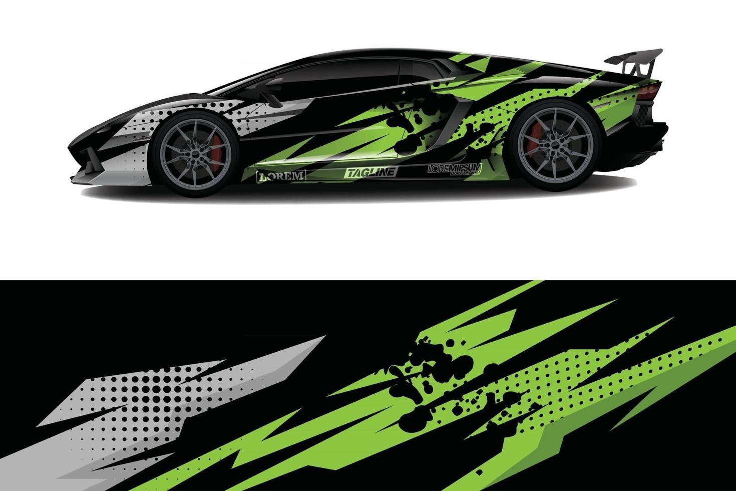 voiture wrap graphique racing abstrait pour wrap et vinyle autocollant vecteur