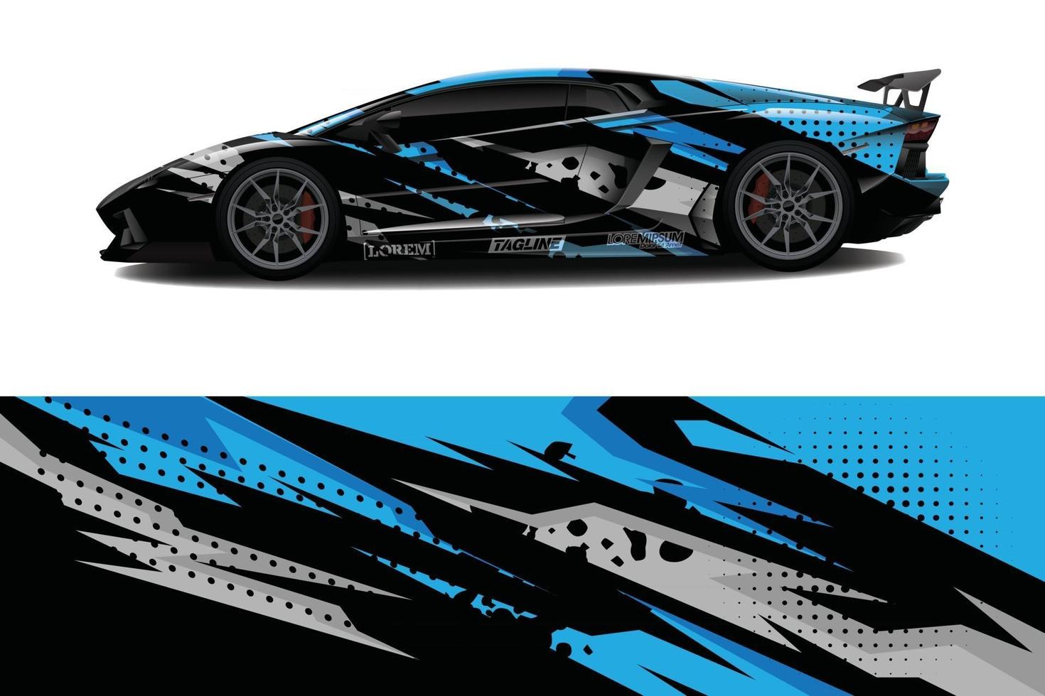 voiture wrap graphique racing abstrait pour wrap et vinyle autocollant vecteur