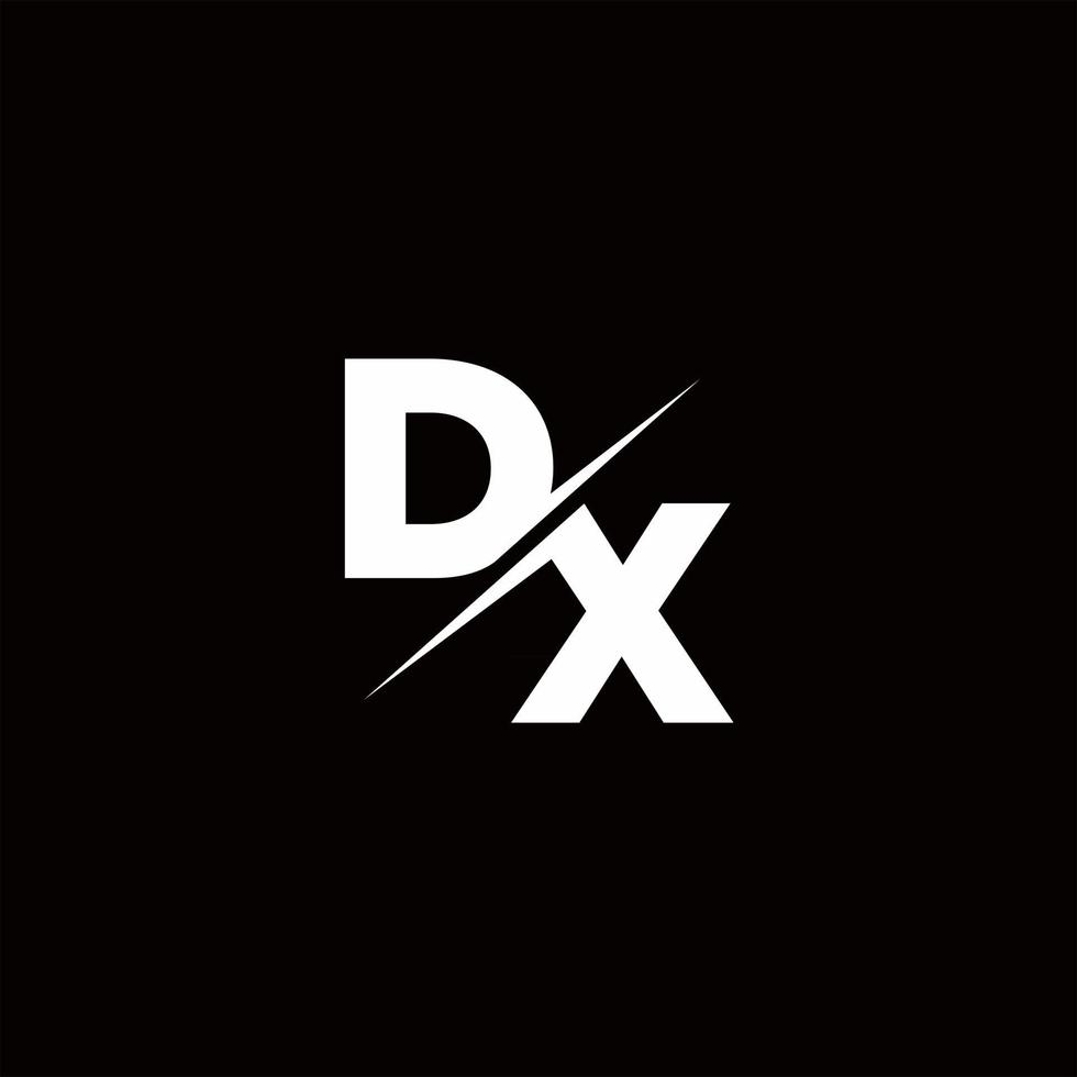 dx logo lettre monogramme slash avec modèle de conception de logo moderne vecteur