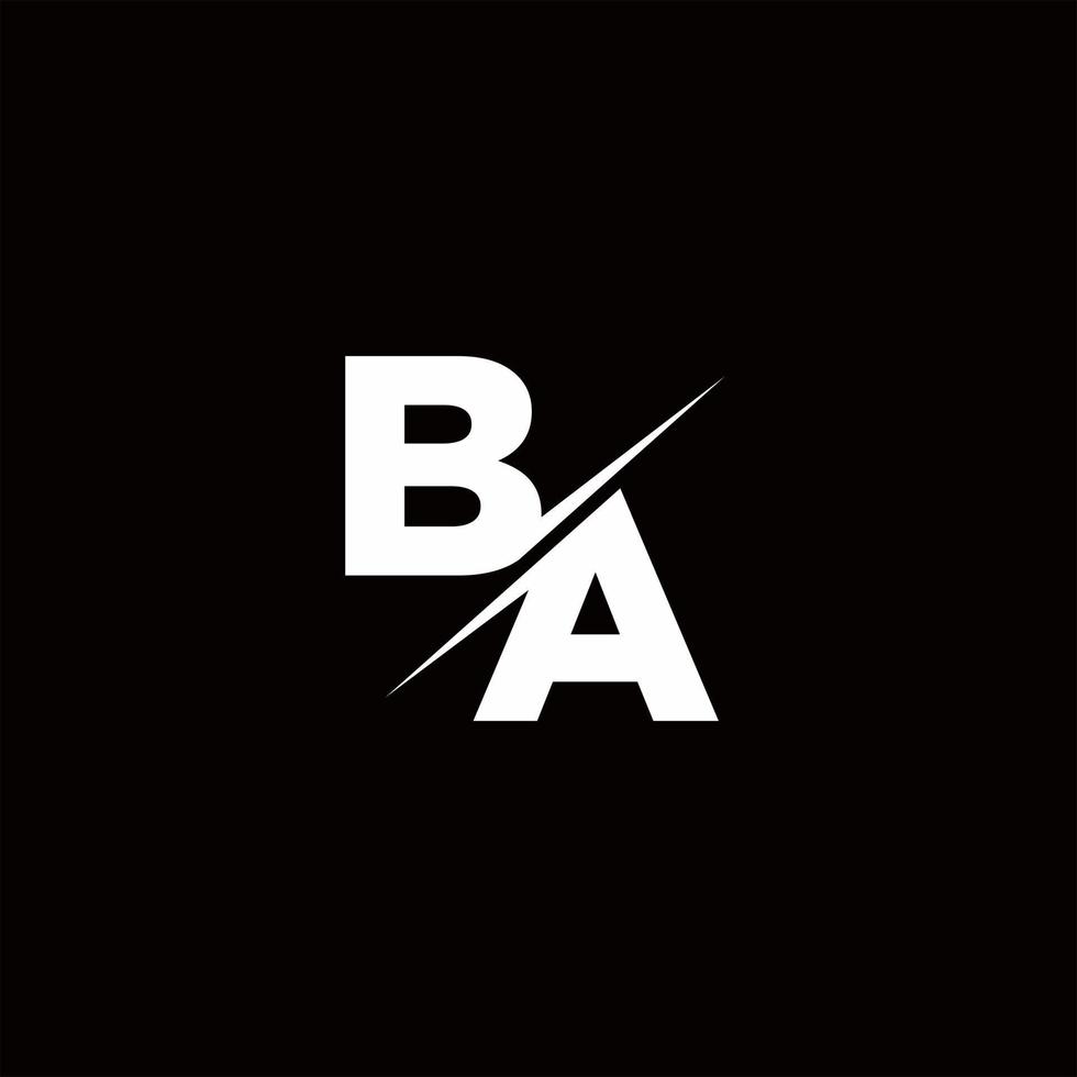 ba logo lettre monogramme slash avec modèle de conception de logo moderne vecteur