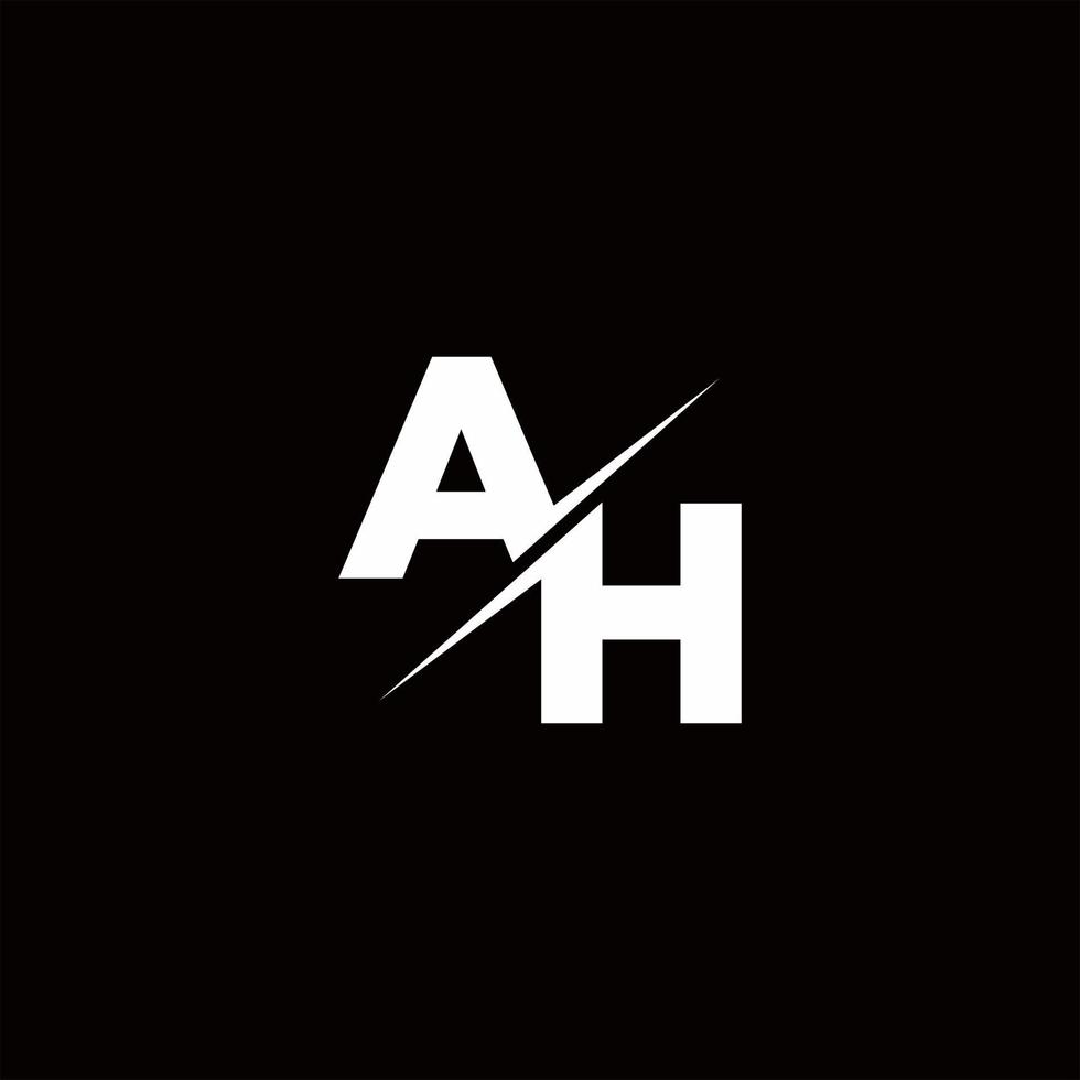 ah logo lettre monogramme slash avec modèle de conception de logo moderne vecteur