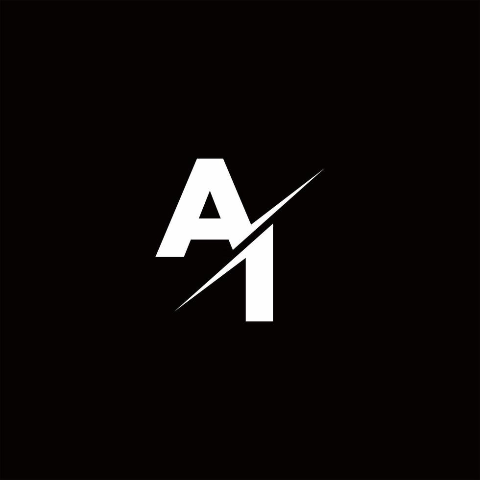 ai logo lettre monogramme barre oblique avec modèle de conception de logo moderne vecteur