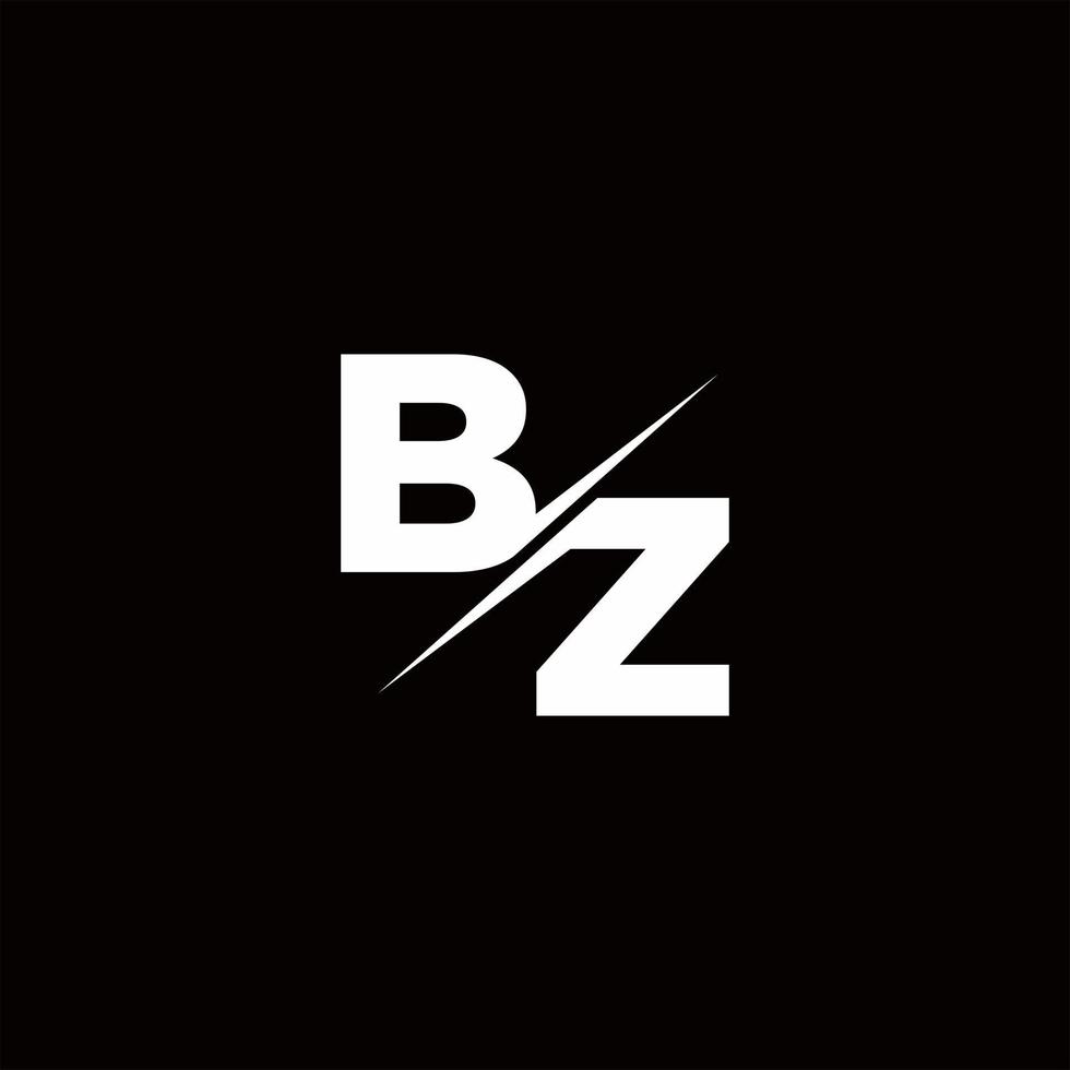 bz logo lettre monogramme barre oblique avec modèle de conception de logo moderne vecteur