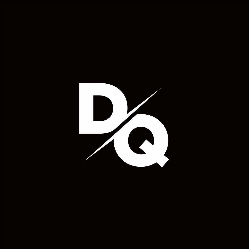dq logo lettre monogramme slash avec modèle de conception de logo moderne vecteur