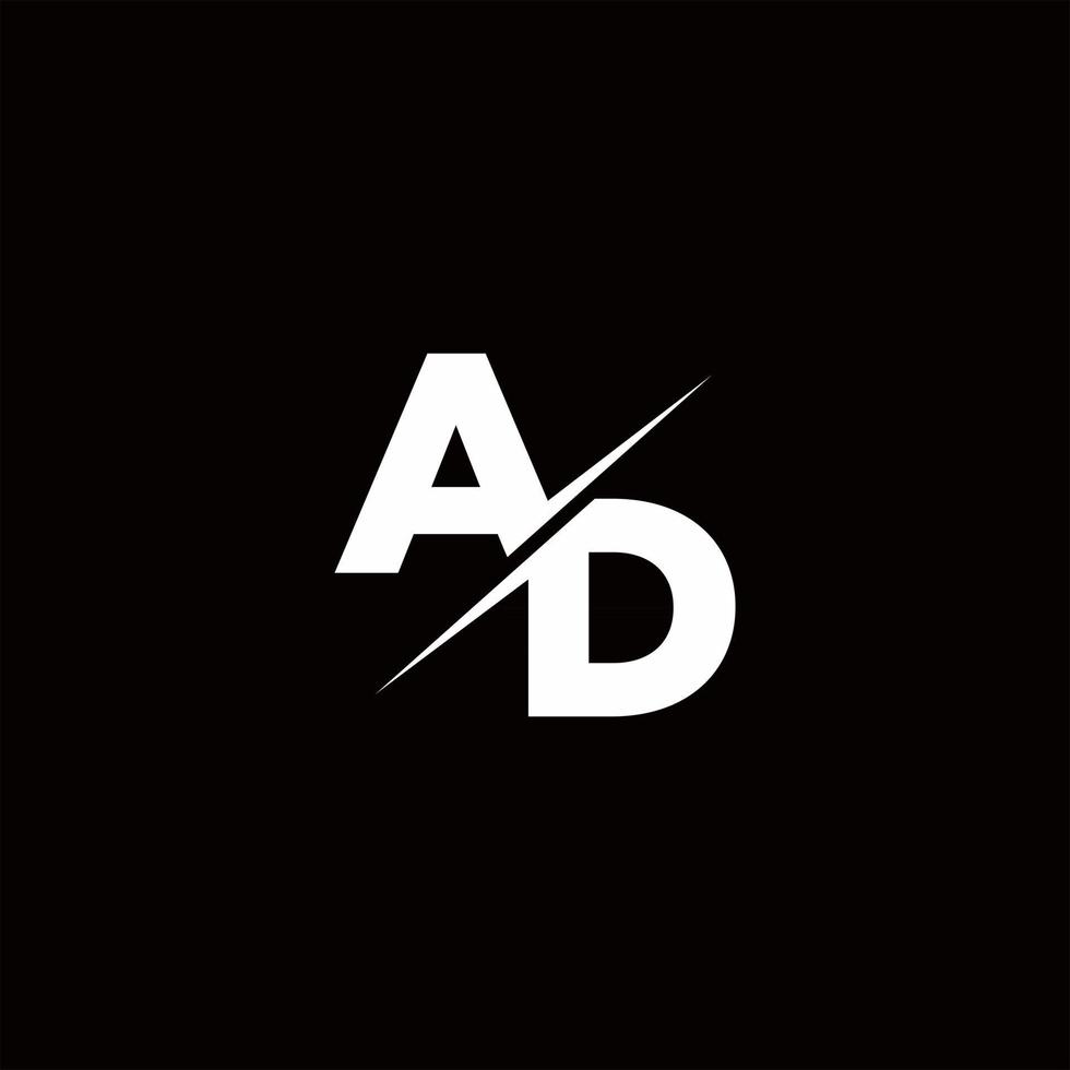 ad logo lettre monogramme barre oblique avec modèle de conception de logo moderne vecteur