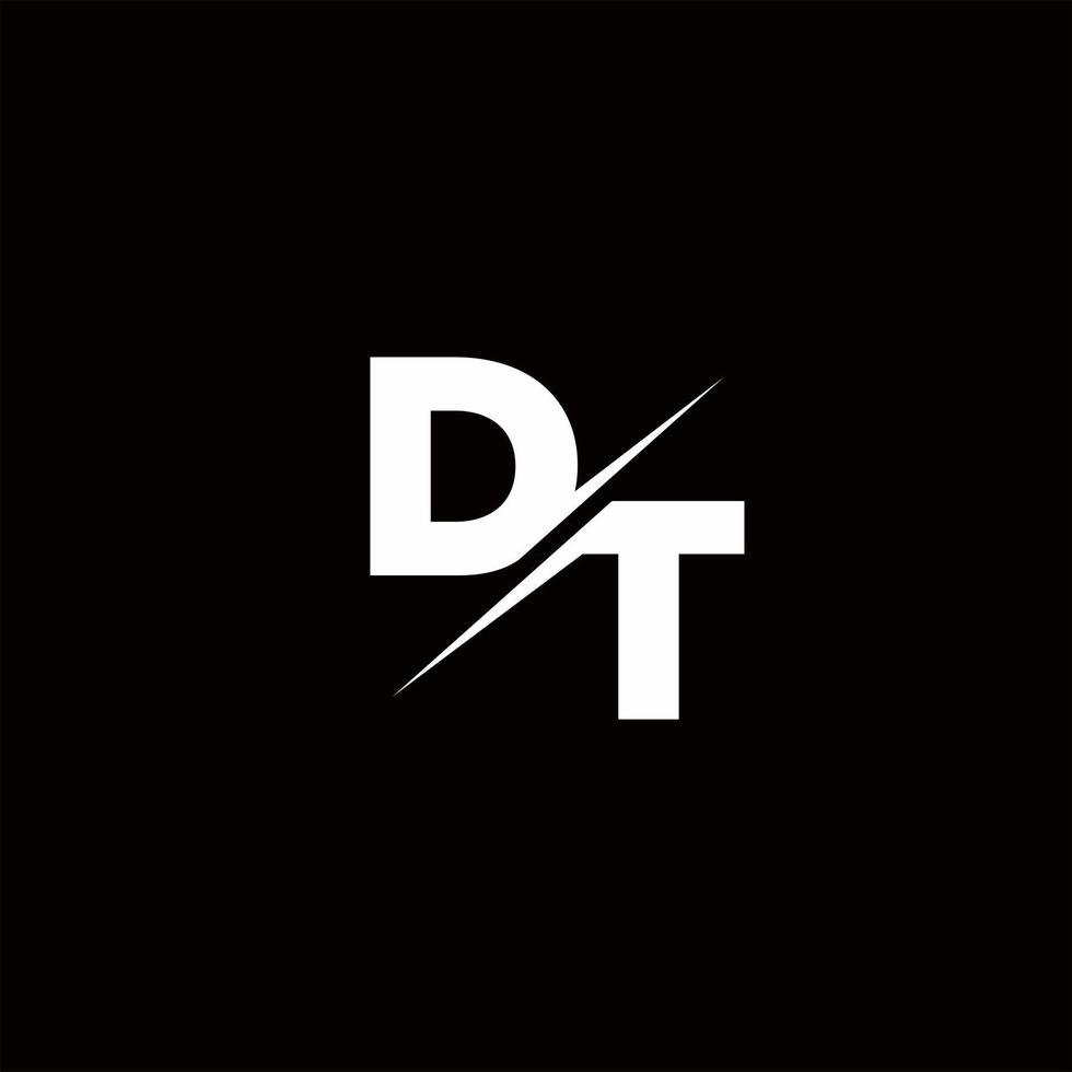 dt logo lettre monogramme slash avec modèle de conception de logo moderne vecteur