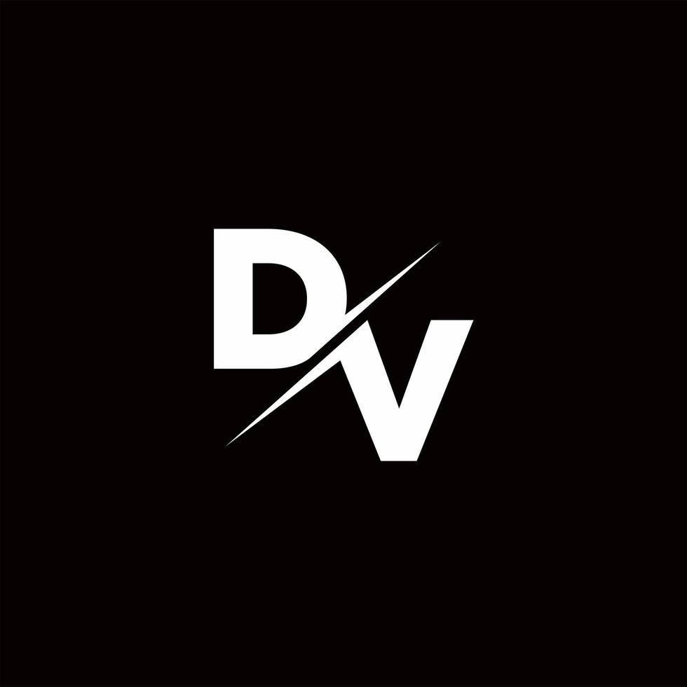 dv logo lettre monogramme slash avec modèle de conception de logo moderne vecteur