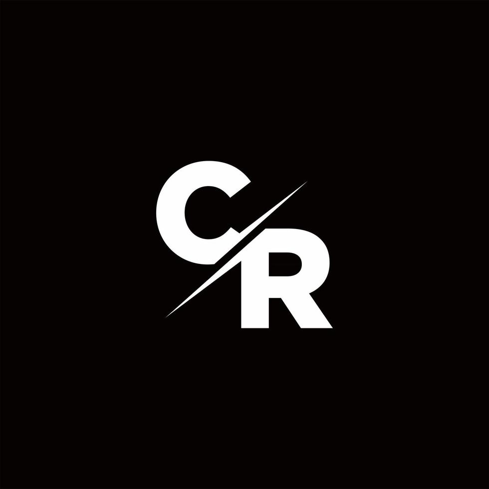 cr logo lettre monogramme slash avec modèle de conception de logo moderne vecteur