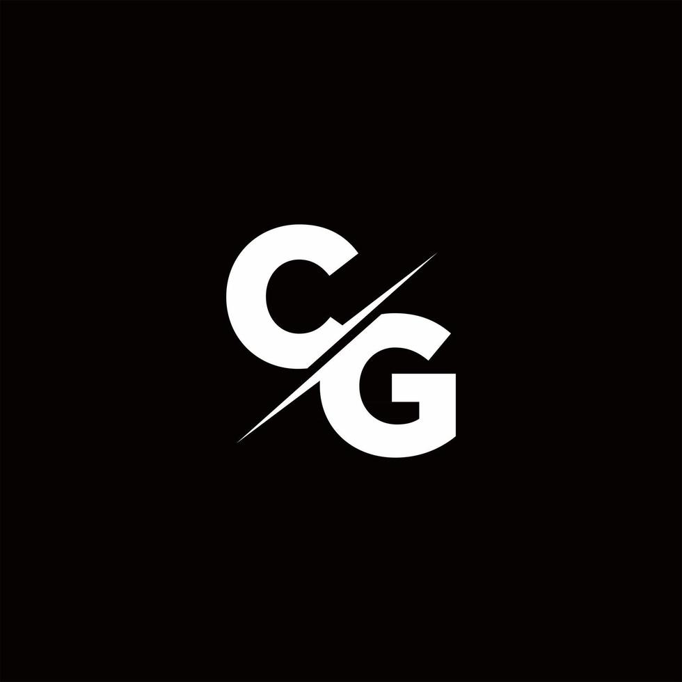 cg logo lettre monogramme slash avec modèle de conception de logo moderne vecteur