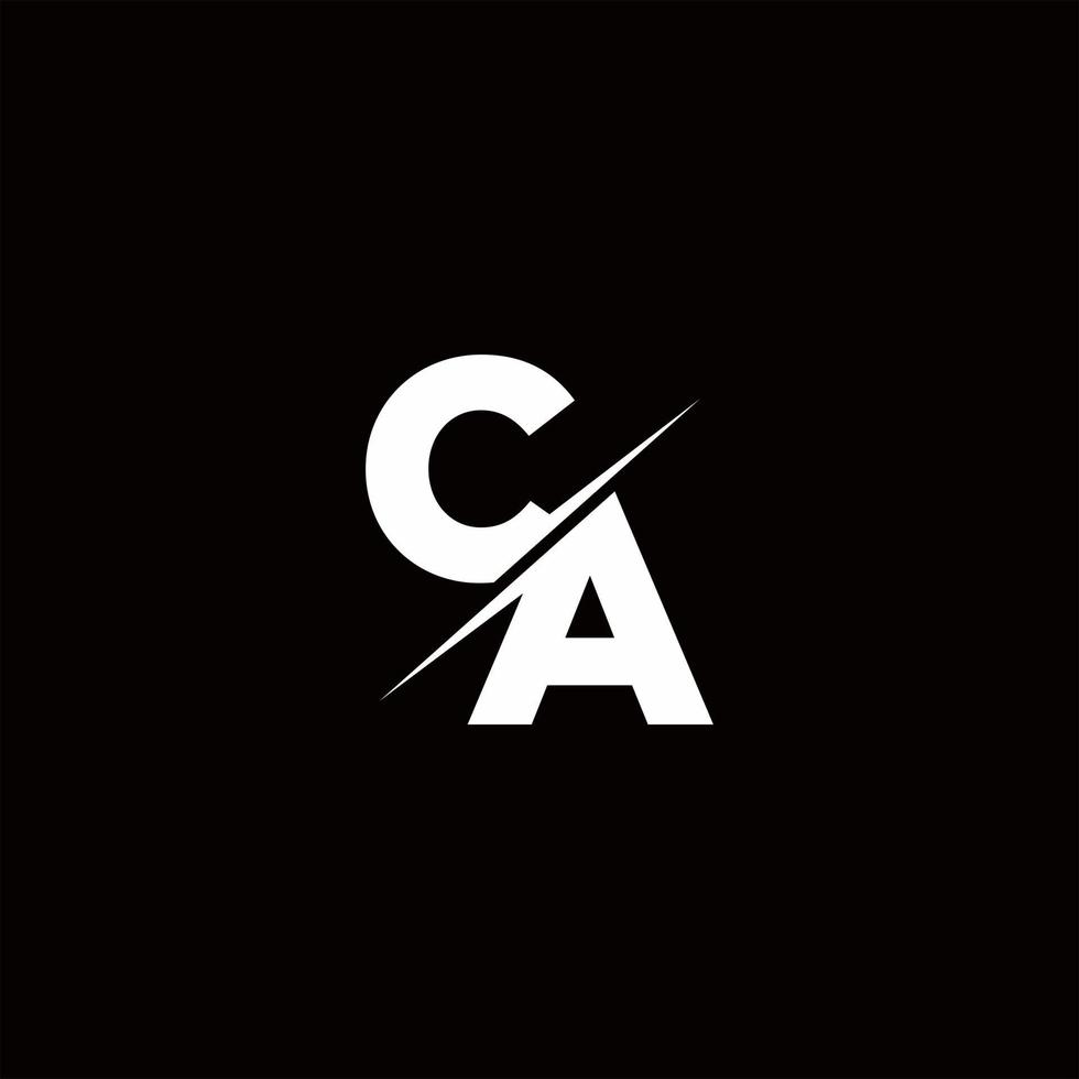 ca logo lettre monogramme slash avec modèle de conception de logo moderne vecteur