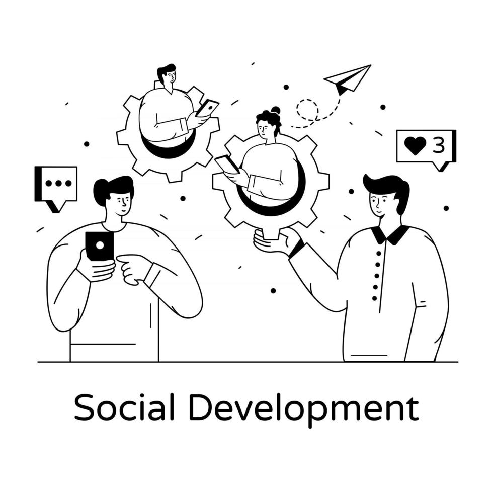 cadre de développement social vecteur