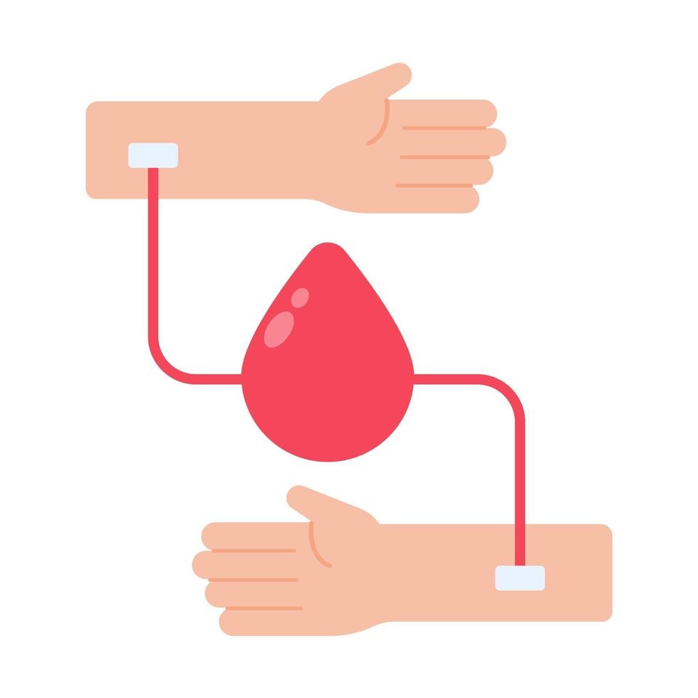 vecteur de don de sang le concept de sang doit sauver la vie du patient.