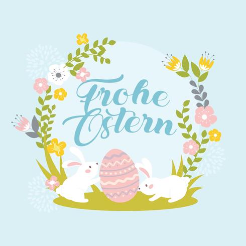 Frohe Ostern Salutations vecteur