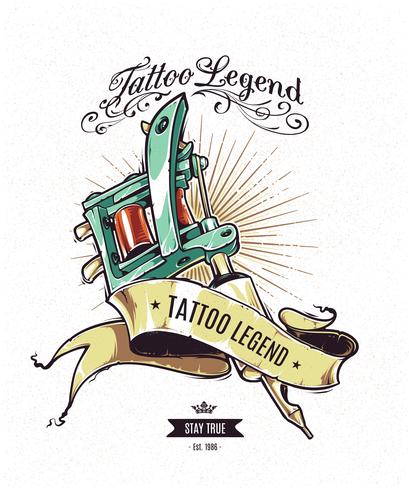 Affiche de légende de tatouage vecteur