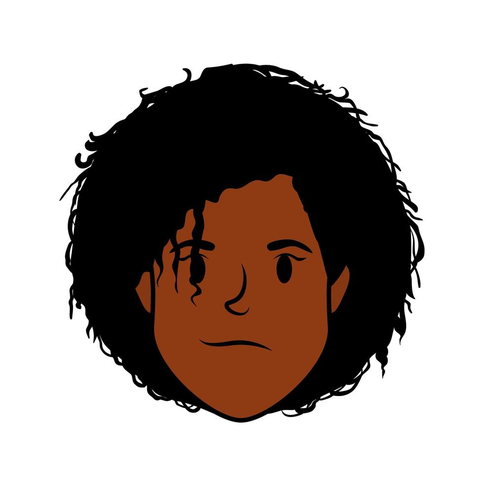 personnage d'avatar de tête de jeune femme afro vecteur