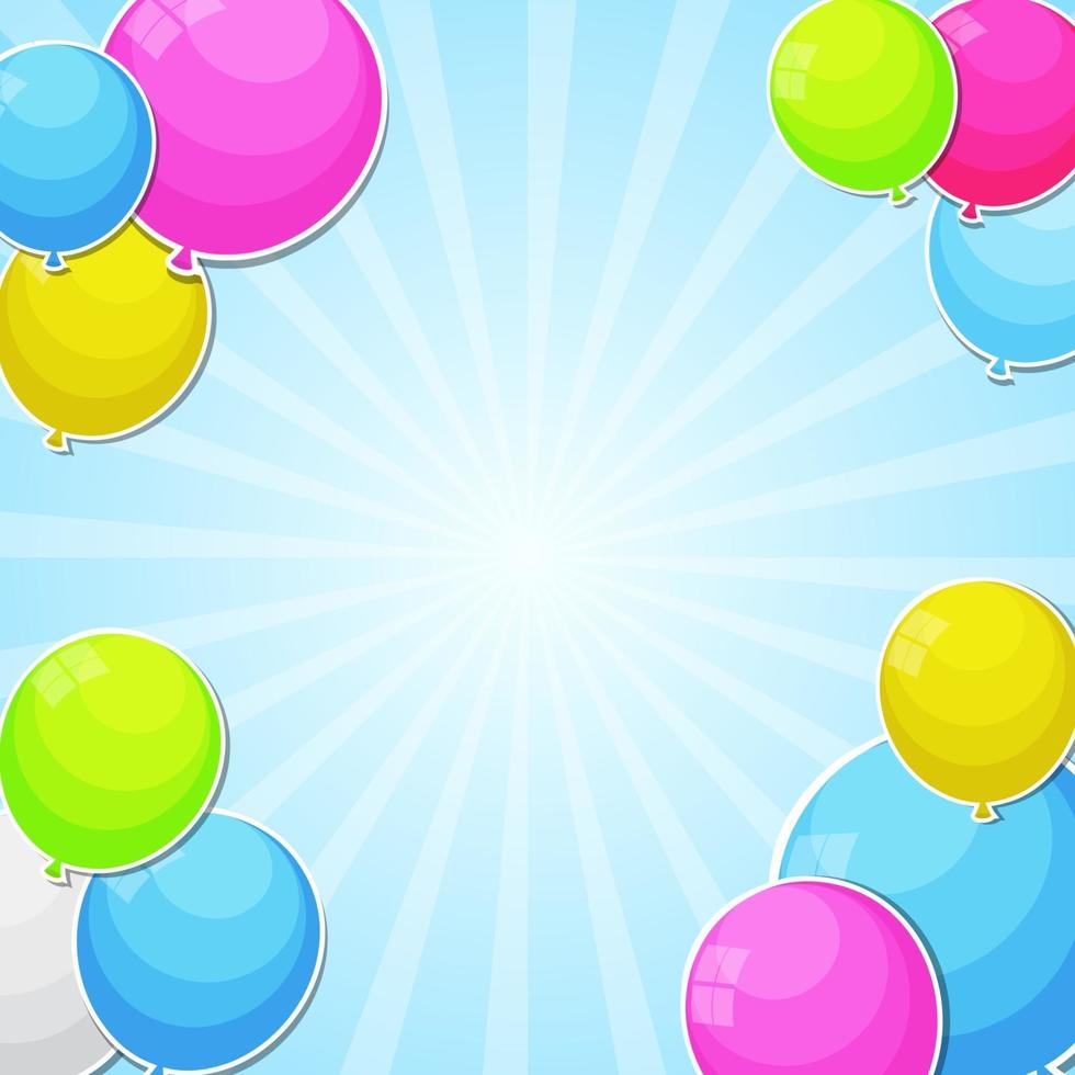 illustration vectorielle de couleur ballons brillants fond vecteur