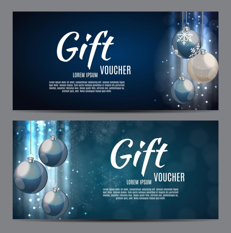 Chèque-cadeau de Noël et du nouvel an, illustration vectorielle de modèle de coupon de réduction vecteur