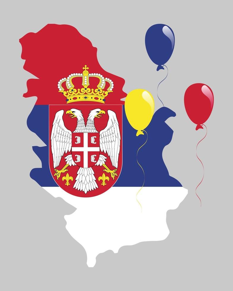 carte et drapeau de la serbie vecteur