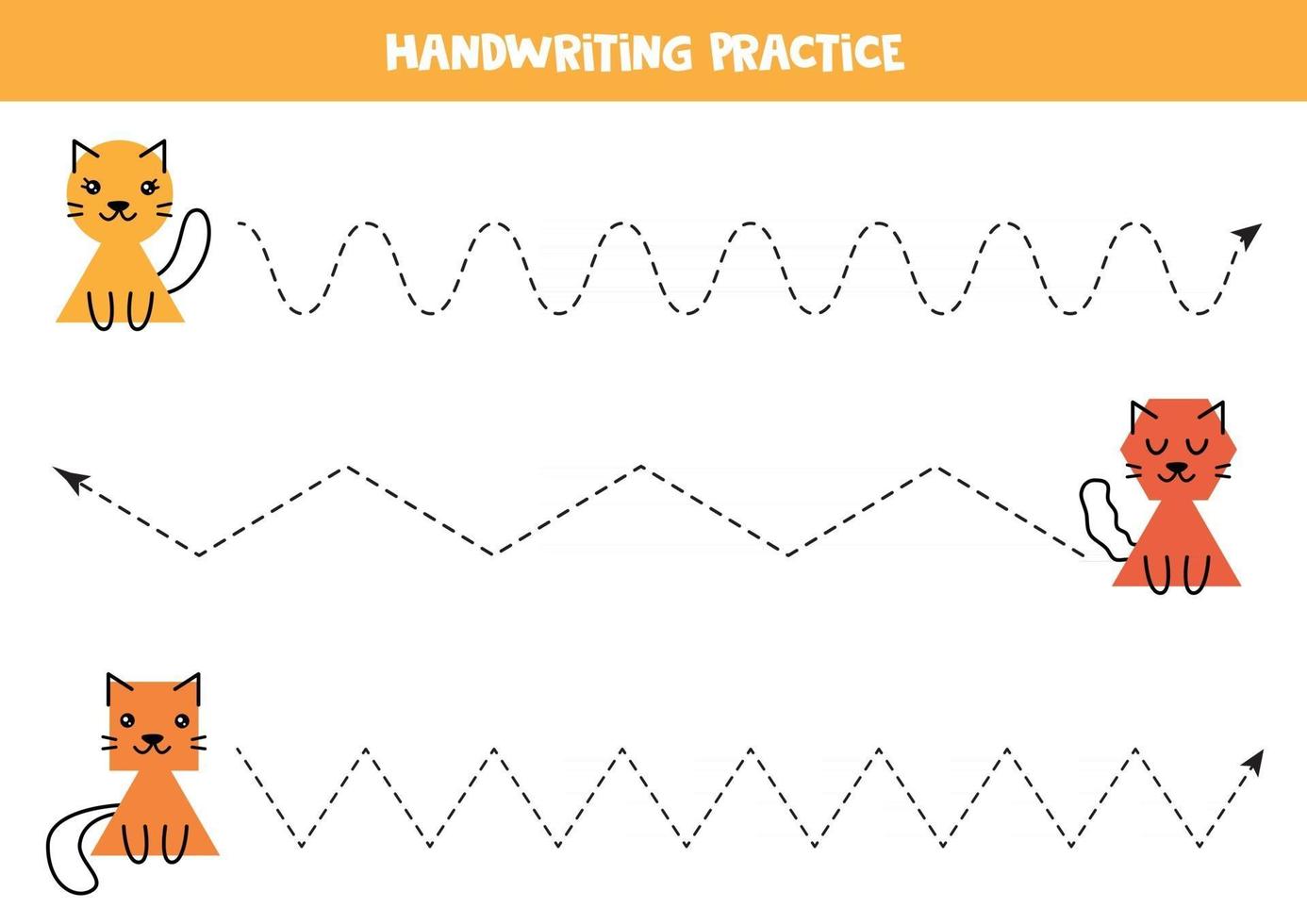 tracez les lignes avec des chats mignons de bande dessinée. vecteur