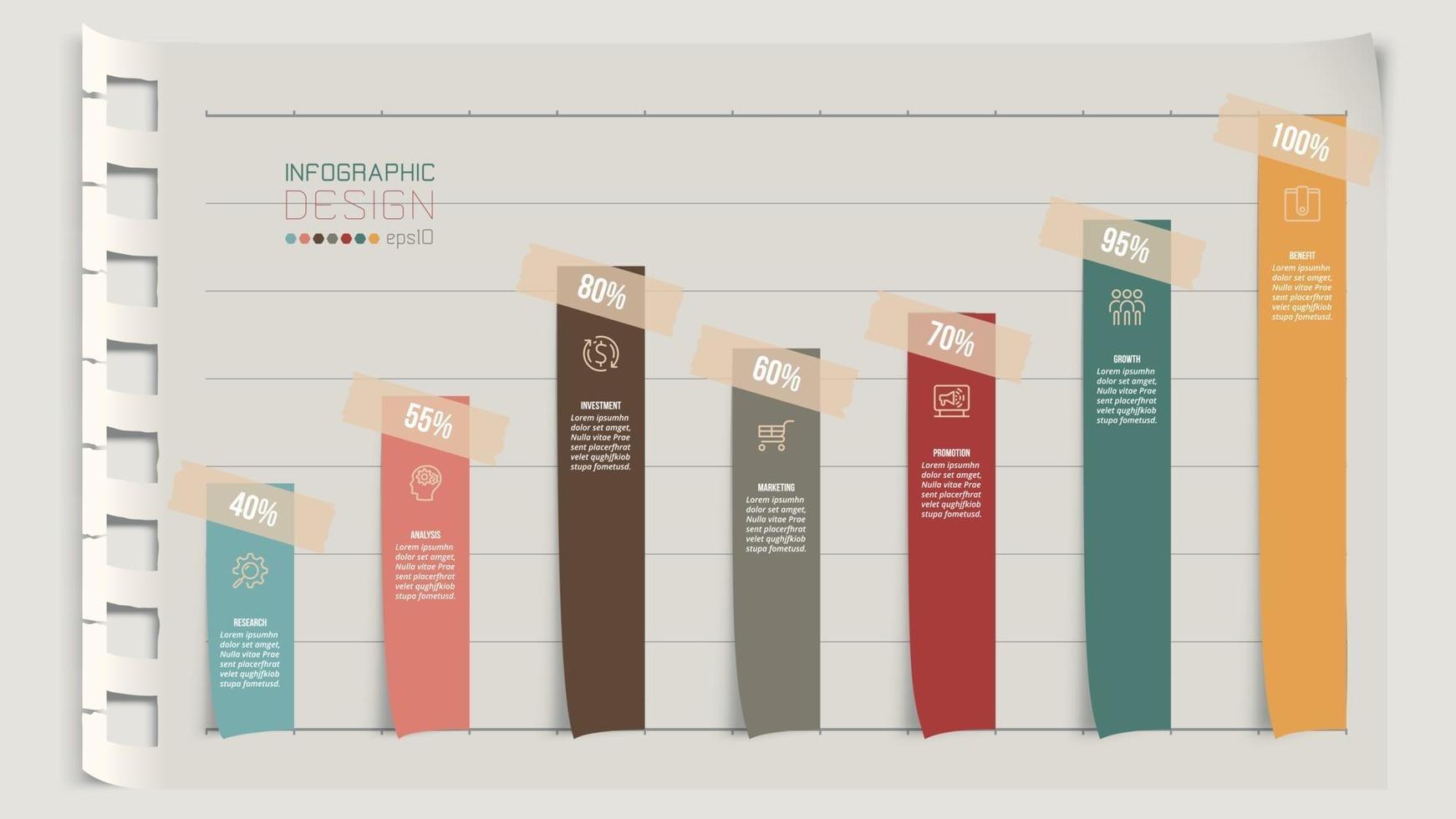 modèle d'infographie de concept d'entreprise avec graphique. vecteur