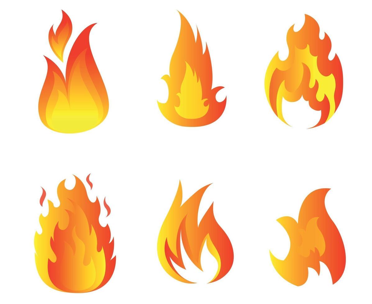 conception torche feu collection symboles flamme résumé illustration vecteur sur fond blanc