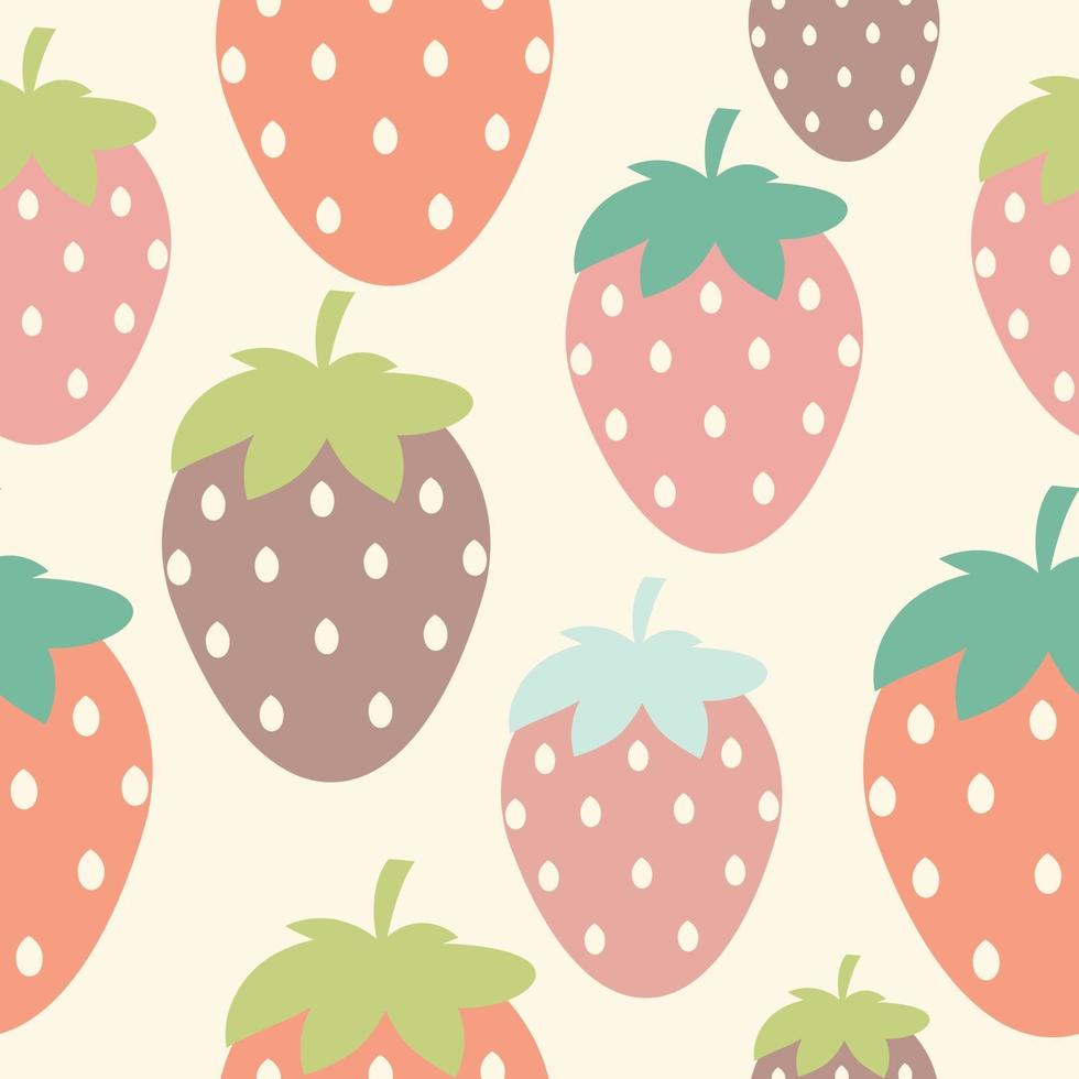 illustration vectorielle de fraise simple motif sans soudure de fond vecteur