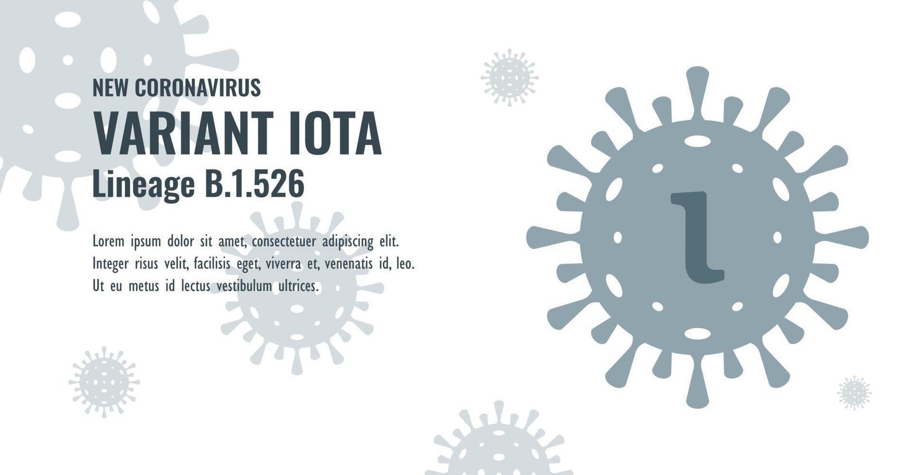 illustration du nouveau coronavirus ou variante du sras-cov-2 iota b.1.526 vecteur