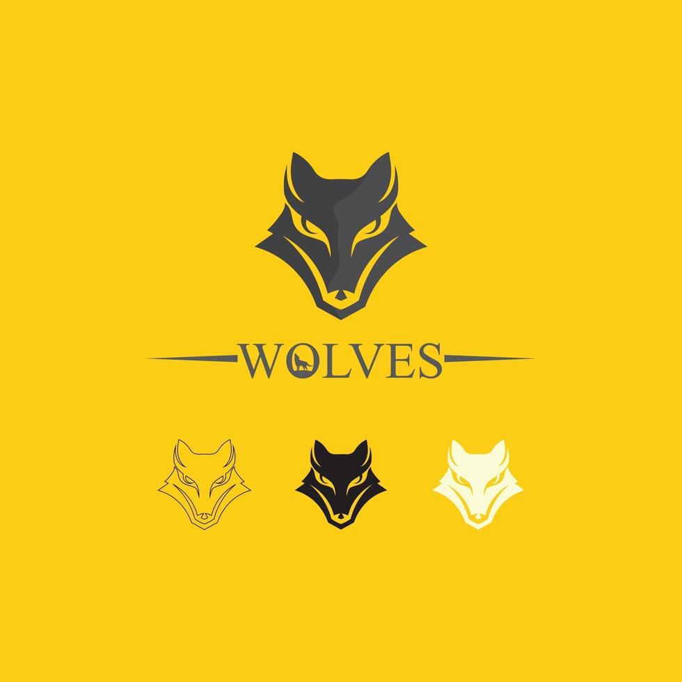 logo de loups, renard, tête de loup, vetor animal et conception de logo illustration de chien rugissant sauvage, résumé pour animal de tête de symbole de logo de jeu vecteur