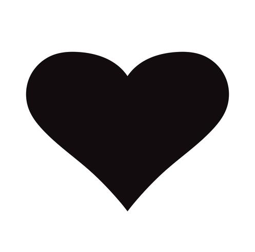 Icône de cœur plat noir isolé sur fond blanc. Illustration vectorielle vecteur