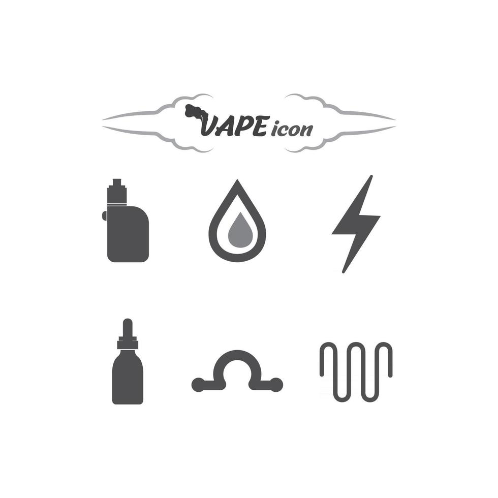 vape et vapeur logo icône fumée vecteur et scénographie pour vapoteurs dispositif de vapotage et mode de vie fumeur moderne