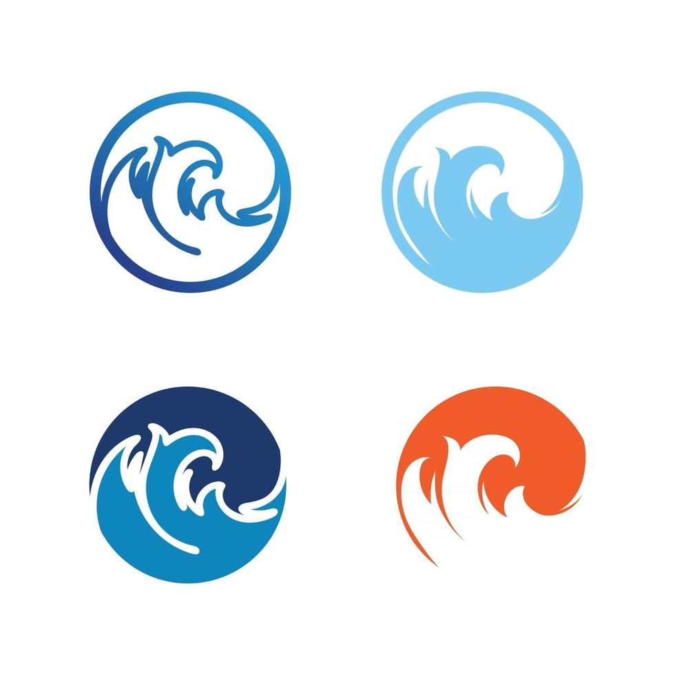 eau vague icône vecteur icône plage création de logo pour la nature et l'océan vecteur de conception