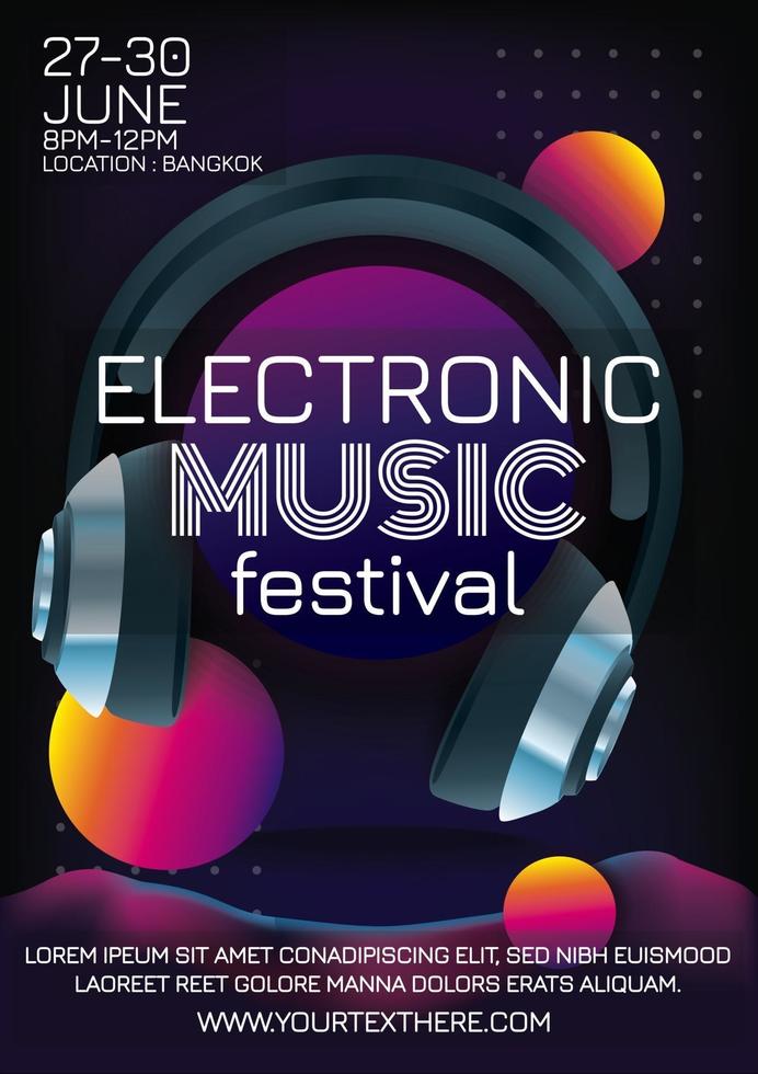 affiche du festival de musique sur fond rétro pour la fête vecteur