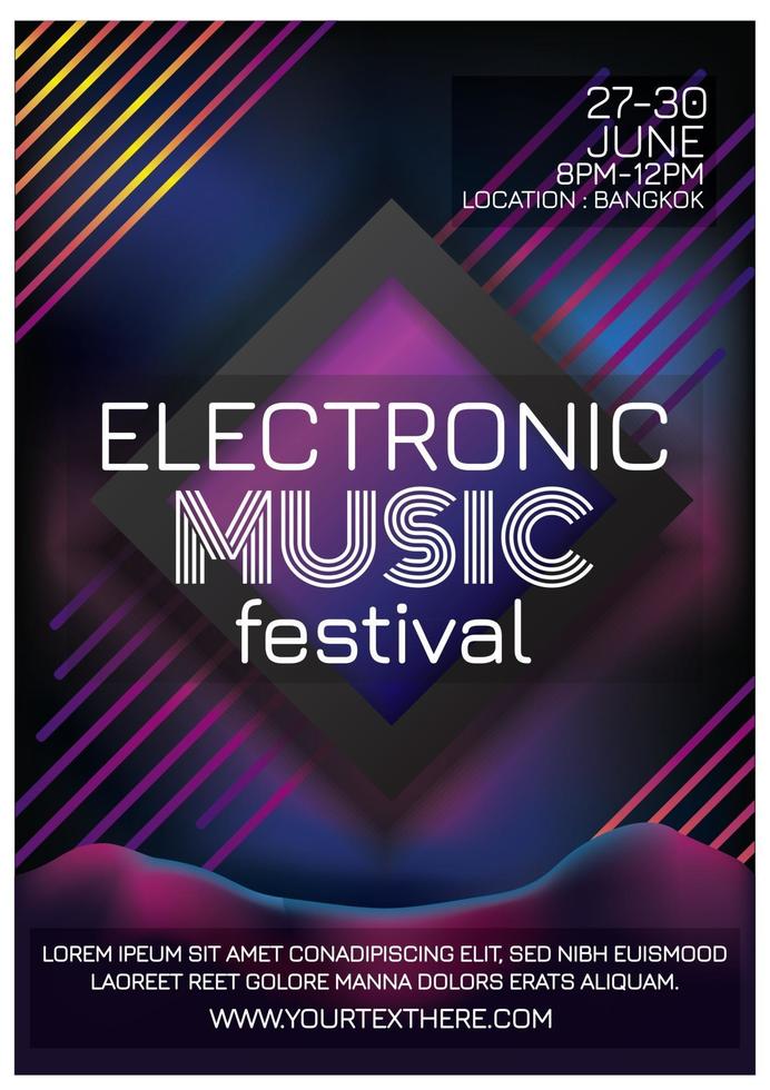 affiche du festival de musique électronique pour la fête vecteur