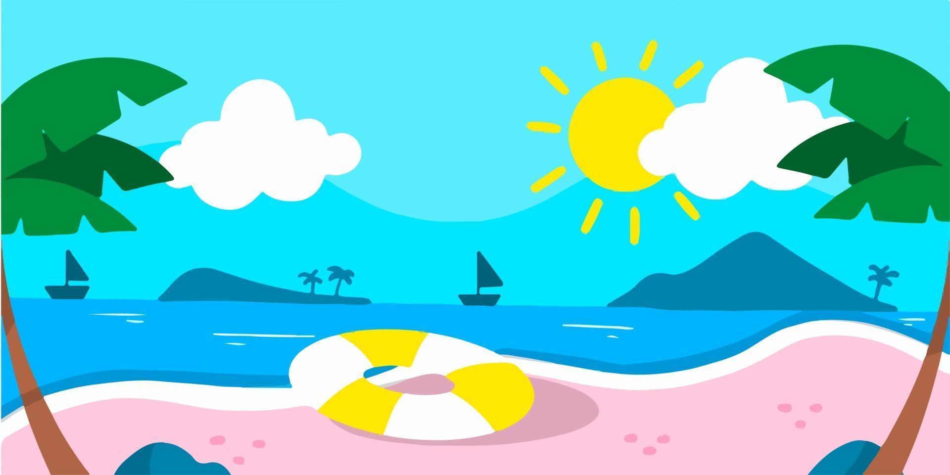 activités de plage calmes et relaxantes illustration doodle vecteur