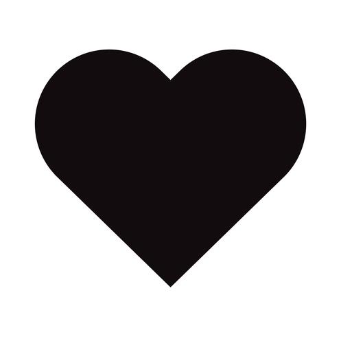 Icône de cœur plat noir isolé sur fond blanc. Illustration vectorielle vecteur