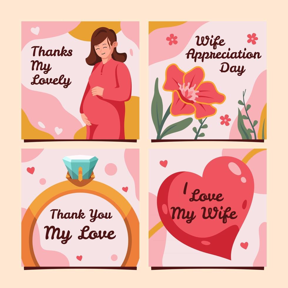 collection de cartes pour la journée d'appréciation de la femme vecteur