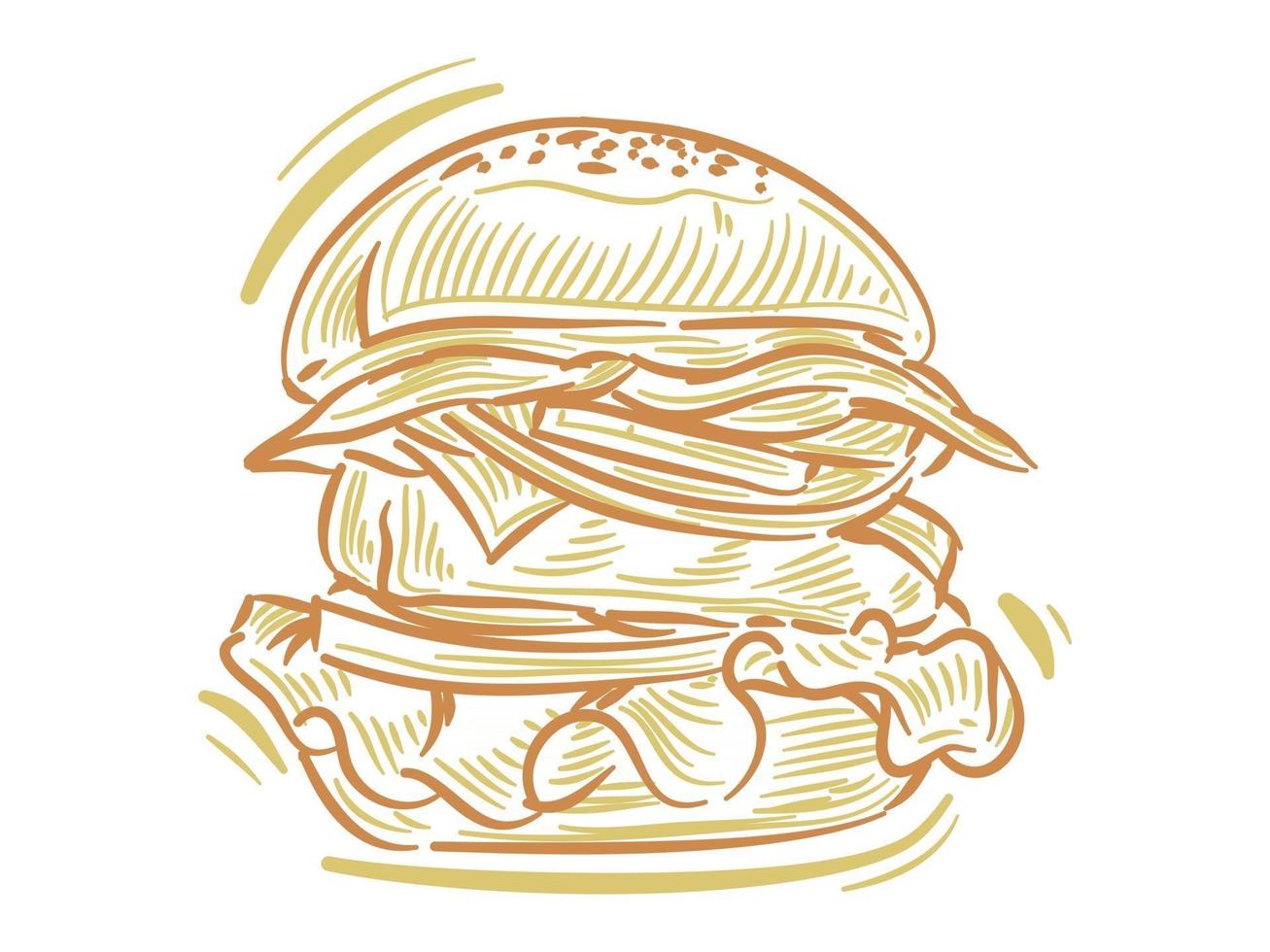 définir une illustration plate de hamburger pour l'élément de marque et de logo vecteur